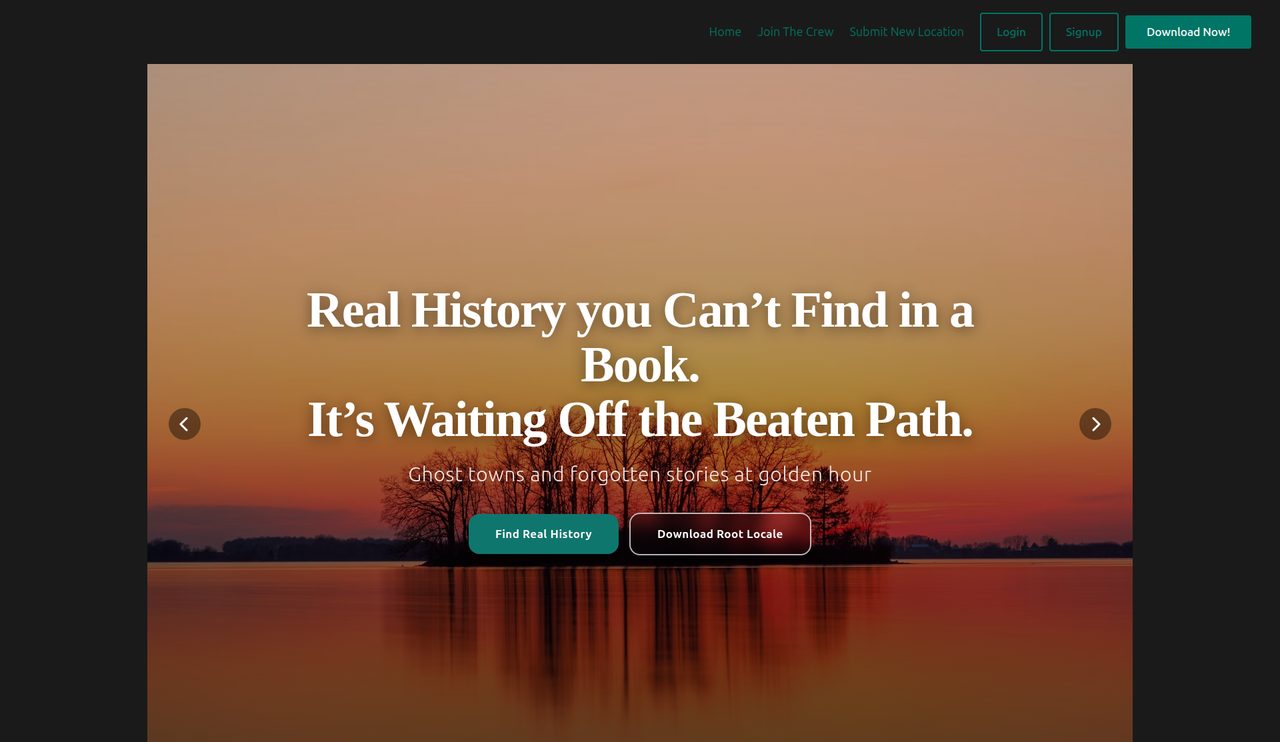 Root Locale homepage